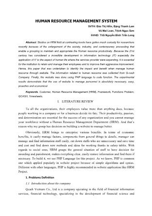 Human resource management system