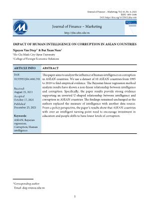 Impact of human intelligence on corruption in ASEAN countries