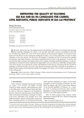 Improving the quality of teaching Gia Rai and Ba Na languages for cadres, civil servants, public servants in Gia Lai province