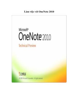 Làm việc với OneNote 2010