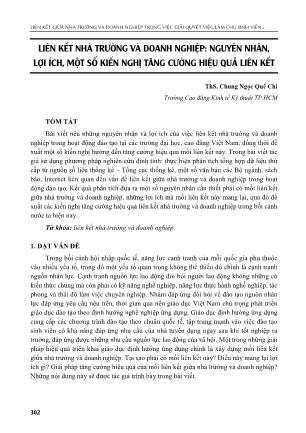 Liên kết nhà trường và doanh nghiệp: Nguyên nhân, lợi ích, một số kiến nghị tăng cường hiệu quả liên kết