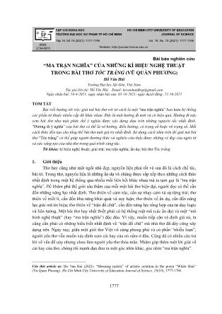 “Ma trận nghĩa” của những kí hiệu nghệ thuật trong bài thơ Tóc trắng (vũ Quần Phương)