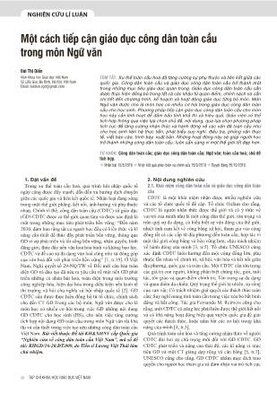 Một cách tiếp cận giáo dục công dân toàn cầu trong môn Ngữ văn