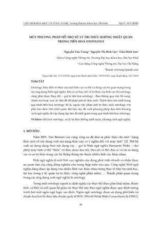 Một phương pháp hỗ trợ xử lý tri thức không nhất quán trong tiến hoá ontology