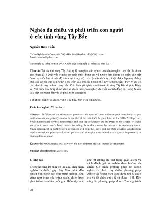 Nghèo đa chiều và phát triển con người ở các tỉnh vùng Tây Bắc
