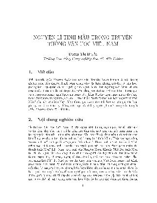 Nguyên lí tính mẫu trong truyền thống văn học Việt Nam
