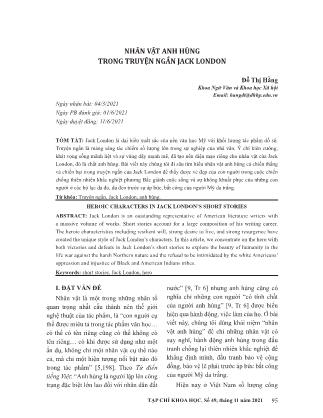 Nhân vật anh hùng trong truyện ngắn Jack London
