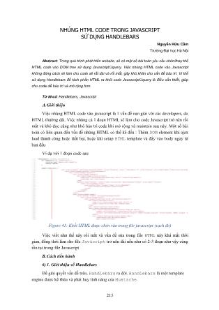 Nhúng HTML code trong Javascript sử dụng handlebars