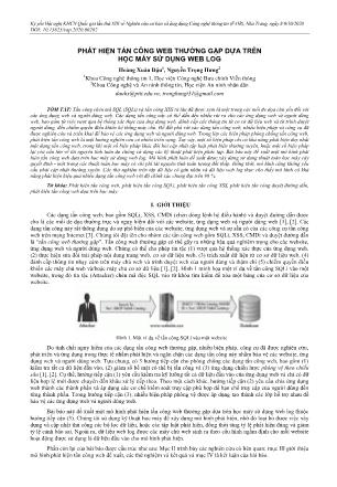Phát hiện tấn công web thường gặp dựa trên học máy sử dụng web log