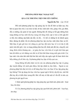 Phương pháp học ngoại ngữ qua các phương tiện truyền thông