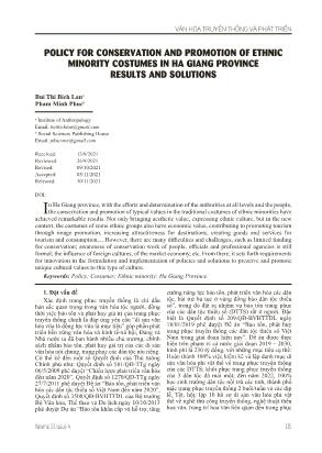 Policy for conservation and promotion of ethnic minority costumes in Ha Giang province results and solutions