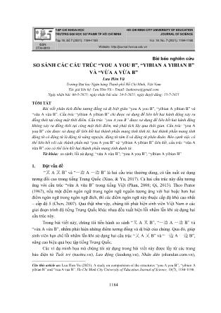 So sánh các cấu trúc “you A you B”, “yibian A yibian B” và “vừa A vừa B”