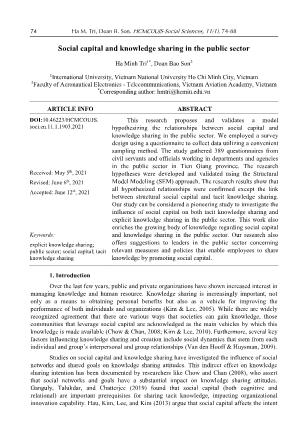 Social capital and knowledge sharing in the public sector