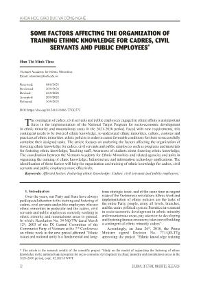 Some factors affecting the organization of training ethnic knowledge for cadres, civil servants and public employees
