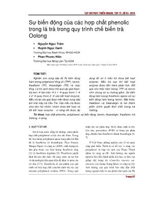 Sự biến động của các hợp chất phenolic trong lá trà trong quy trình chế biến trà Oolong
