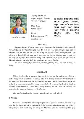 Sử dụng phương tiện trực quan trong việc đổi mới phương pháp dạy học môn Ngữ văn ở trường trung học phổ thông