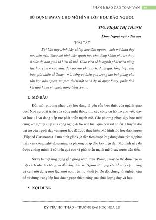 Sử dụng Sway cho mô hình lớp học đảo ngược