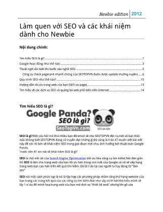 Tài liệu Làm quen với SEO và các khái niệm dành cho Newbie
