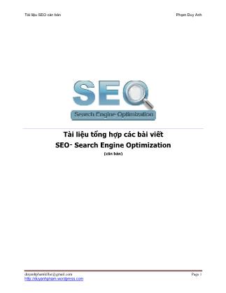 Tài liệu tổng hợp các bài viết SEO - Search Engine Optimization (căn bản) - Phạm Duy Anh