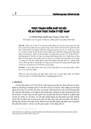 Thực trạng kiểm soát xã hội về an toàn thực phẩm ở Việt Nam