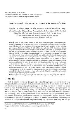 Tổng quan mô tả về thang đo tính dễ hiểu theo ngữ cảnh