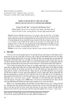 Triết lí thẩm mĩ của mĩ cảm Aware trong truyện Genji của Murasaki Shikibu