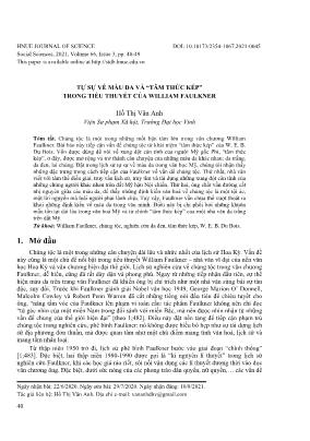 Tự sự về màu da và “Tâm thức kép” trong tiểu thuyết của William Faulkner