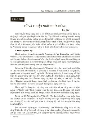 Từ và thuật ngữ chưa đúng