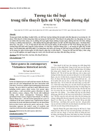 Tương tác thể loại trong tiểu thuyết lịch sử Việt Nam đương đại