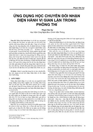 Ứng dụng học chuyển đổi nhận diện hành vi gian lận trong phòng thi