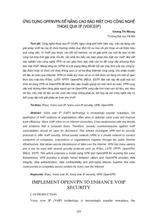 Ứng dụng OpenVPN để nâng cao bảo mật cho công nghệ thoại qua IP (VoIP)