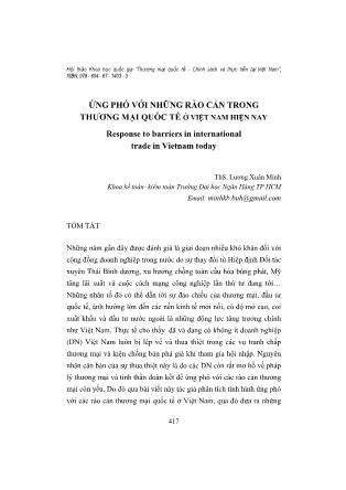 Ứng phó với những rào cản trong thương mại quốc tế ở Việt Nam hiện nay