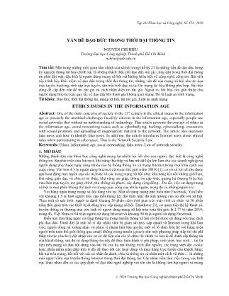 Vấn đề đạo đức trong thời đại thông tin