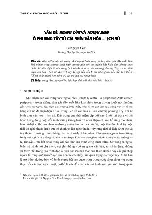 Vấn đề trung tâm và ngoại biên ở phương Tây từ cái nhìn văn hóa-lịch sử