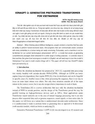 Vinagpt-2: Generative pretrained transformer for vietnamese