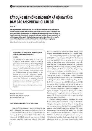 Xây dựng hệ thống bảo hiểm xã hội đa tầng đảm bảo an sinh xã hội lâu dài