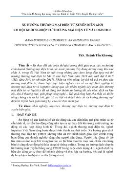 Xu hướng thương mại điện tử xuyên biên giới cơ hội khởi nghiệp từ thương mại điện tử và logistics