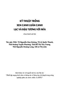 Giáo trình Kỹ thuật trồng xen canh luân canh lạc và đậu tương với mía - Nguyễn Huy Hoàng