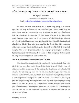 Nông nghiệp Việt Nam – Thay đổi đề thích nghi