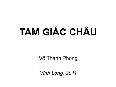 Bài giảng Thổ nhưỡng học - Chương 1.3bs: Tam giác châu - Võ Thành Phong