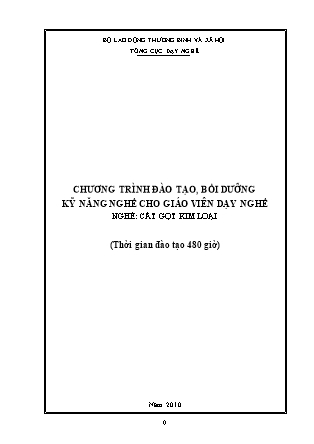 Chương trình đào tạo, bồi dưỡng kỹ năng nghề cho giáo viên dạy nghề - Nghề: Cắt gọt kim loại