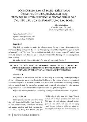 Đổi mới đào tạo kế toán-kiểm toán ở các trường Cao đẳng, Đại học trên địa bàn Thành phố Hải Phòng nhằm đáp ứng yêu cầu của người sử dụng lao động