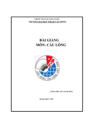 Giáo trình Cầu lông - Trường Đại học Phạm Văn Đồng