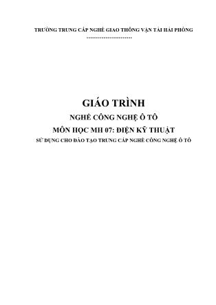 Giáo trình Điện kỹ thuật - Nghề Công nghệ ô tô - Trường Trung cấp nghề GTVT Hải Phòng