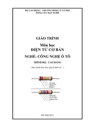 Giáo trình Điện tử cơ bản - Nghề Công nghệ ô tô