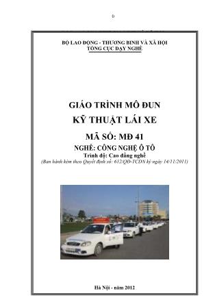 Giáo trình Kỹ thuật lái xe - Nghề Công nghệ ô tô
