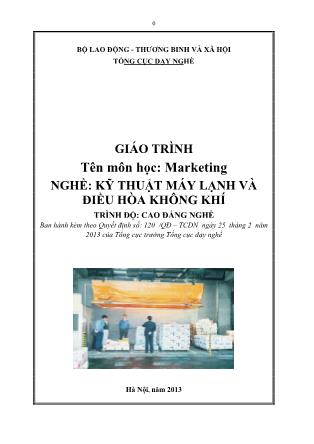 Giáo trình Marketing - Nghề Kỹ thuật máy lạnh và điều hòa không khí