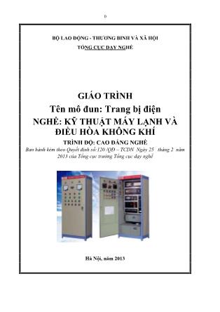 Giáo trình Mô đun 14: Trang bị điện - Nghề Kỹ thuật máy lạnh và điều hòa không khí