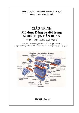 Giáo trình Mô đun 17: Động cơ đốt trong - Nghề Điện dân dụng