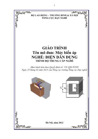 Giáo trình Mô đun 20: Máy biến áp - Nghề Điện dân dụng